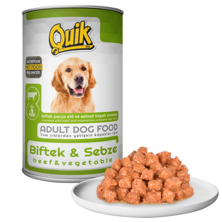 Quik Köpek Konservesi Biftek Sebze 415 Gr. 24'lü