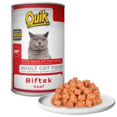 Quik Kedi Konservesi Biftekli 415 Gr. 24'lü